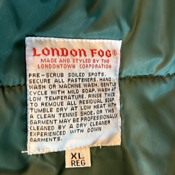 London Fog Down lined vintage retro puffy parka winter hooded jacket XL worn - Picture 3 of 16